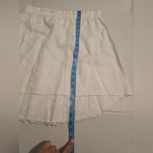 Velia Sierra 100% Linen Mini Skirt In White Size Small - Picture 5 of 8
